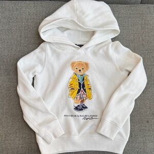 Polo by Ralph Lauren White Hoodie with Bear Graphic
